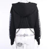 Reflective Cropped Chained Hoodie