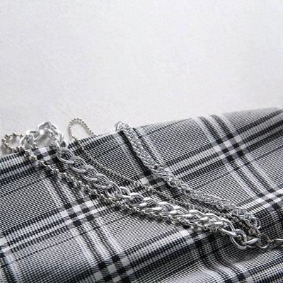 Chained Sweetie Plaid Skirt