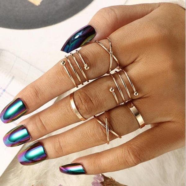 Bohemian Edgy Ring Sets