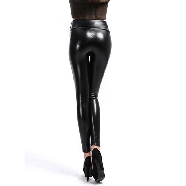 Faux Leather Gothic Black Leggings