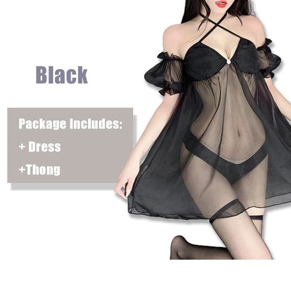 Natalie Black Sheer Nightie