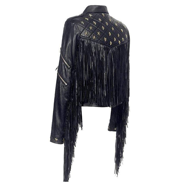 Faux Leather Tassel Gothic Jacket