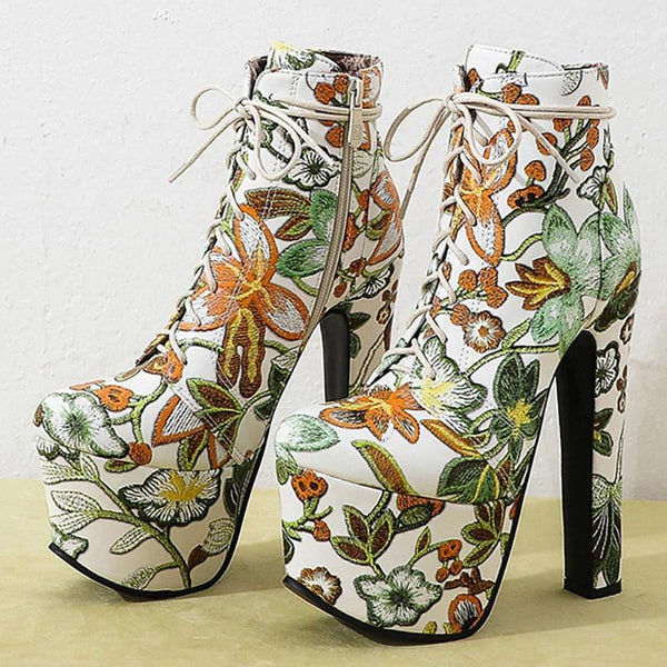 Gothic Punk Floral Boots