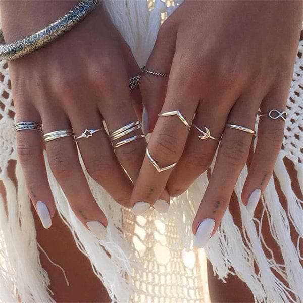 Bohemian Edgy Ring Sets