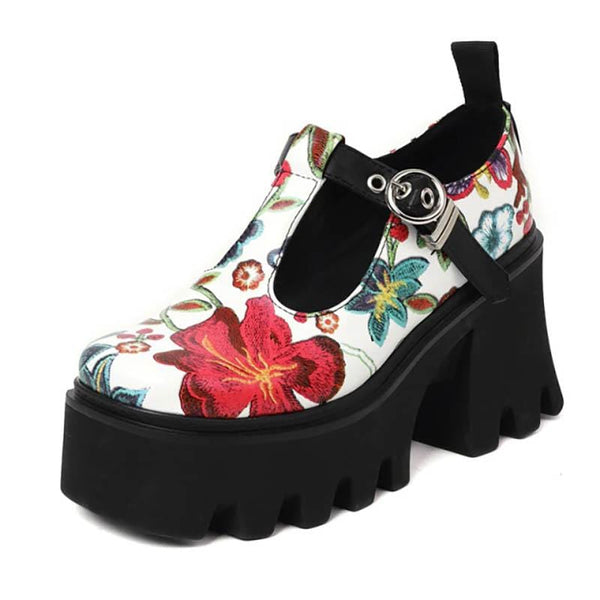 Bloom In Darkness Chunky Platform Shoes