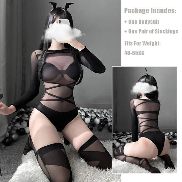 Baby Doll Long Sleeve Bodystocking