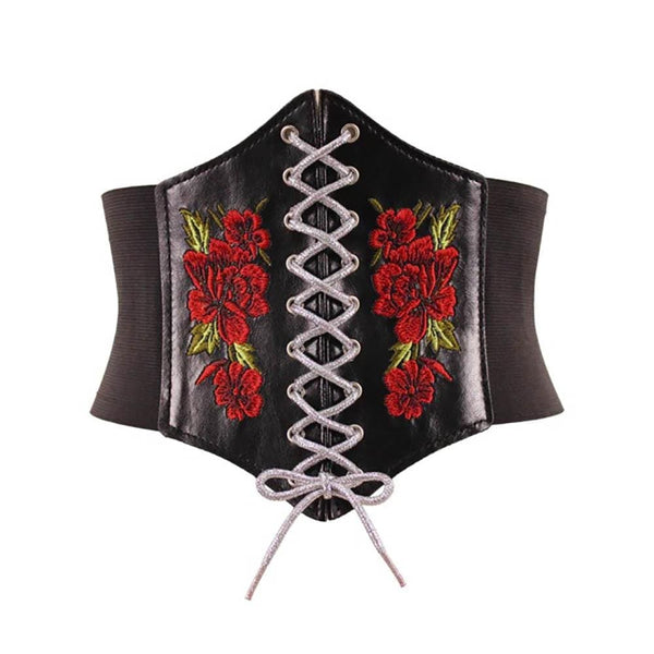 Brutal Bloom Black Corset Belt