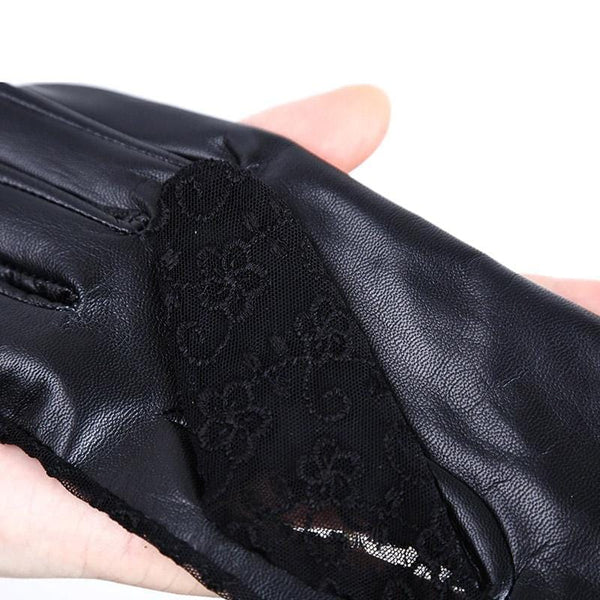 Gothic Black Floral Gloves