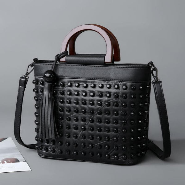 Ladies Black Rivet Bag