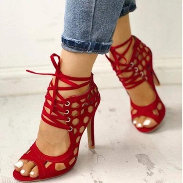 Honeycomb Lace-up Hot Heels