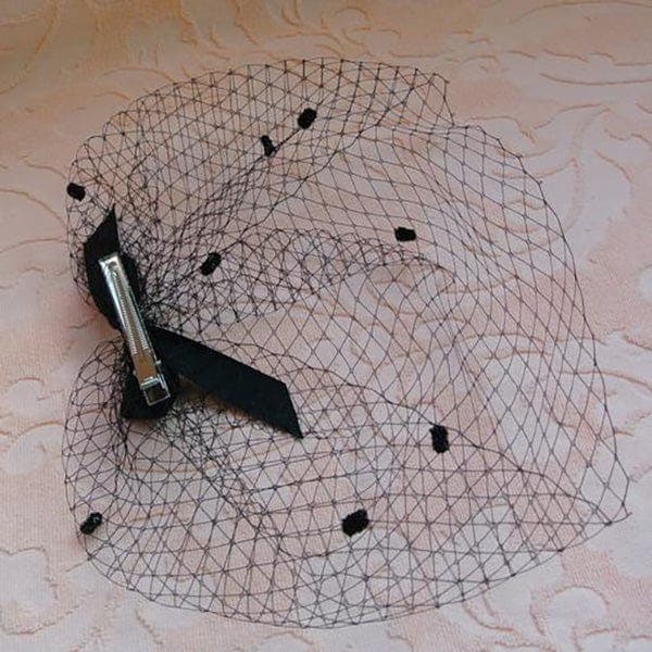 Black Fascinator Veil