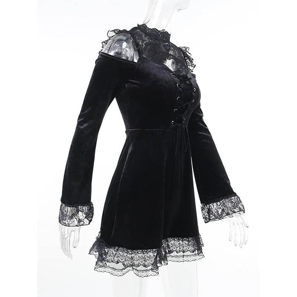 Lost Widow Lace Velvet Dress