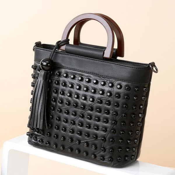 Ladies Black Rivet Bag