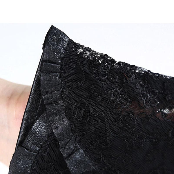 Gothic Black Floral Gloves