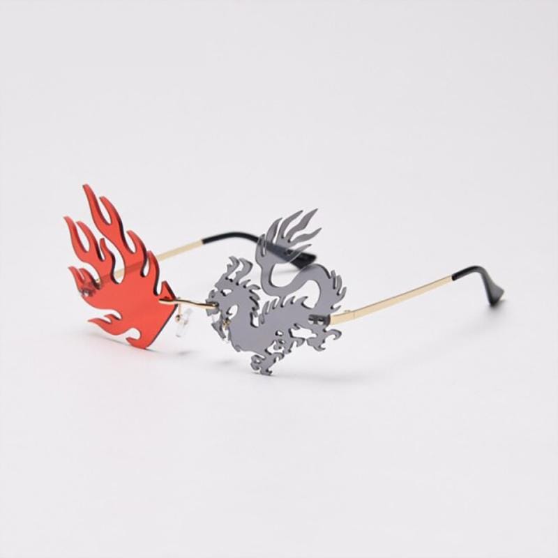 Fire Dragon Rimless Sunglasses