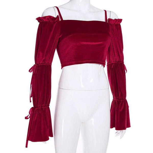 Red Velvet Gothic Crop Top