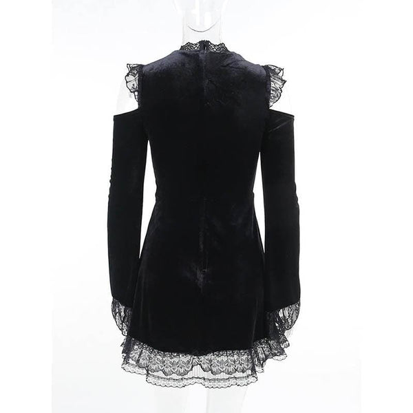 Lost Widow Lace Velvet Dress