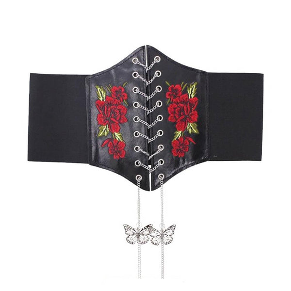 Brutal Bloom Black Corset Belt