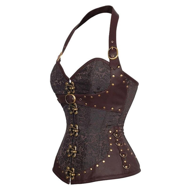 Dark Abyss Brocade Steampunk Corset