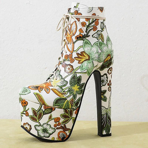 Gothic Punk Floral Boots