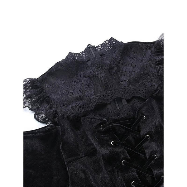 Lost Widow Lace Velvet Dress