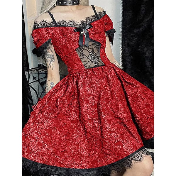 Gothic Spider Web Lace Dress