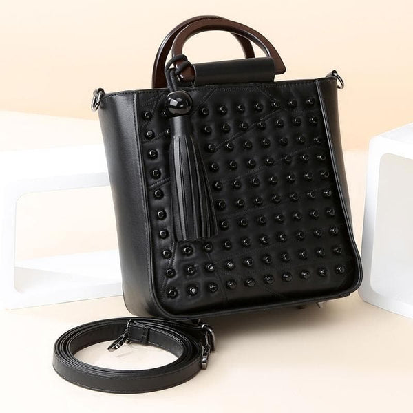 Ladies Black Rivet Bag