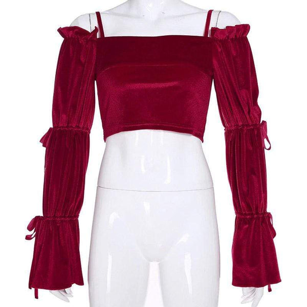 Red Velvet Gothic Crop Top