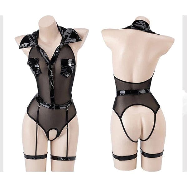 Sheer Black Police Costume Lingerie