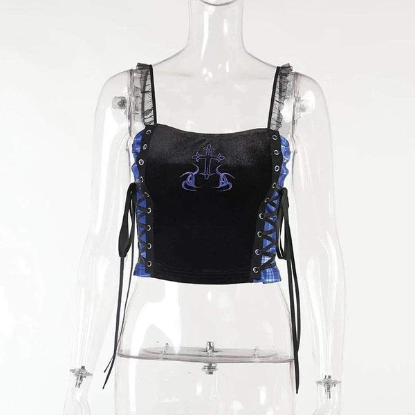 Gothic Crucifix Velvet Top