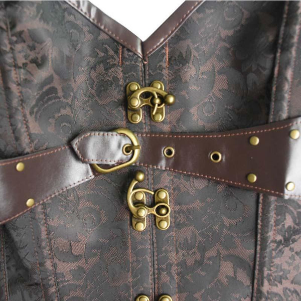 Dark Abyss Brocade Steampunk Corset