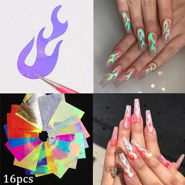 Flame Art Nail Sticker