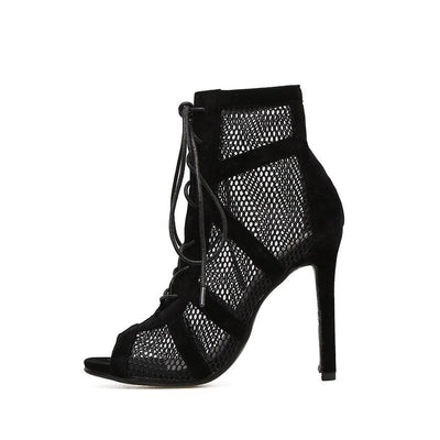 Gal Gothic Black Mesh Heels