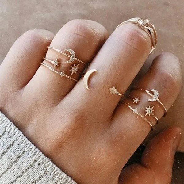 Bohemian Edgy Ring Sets