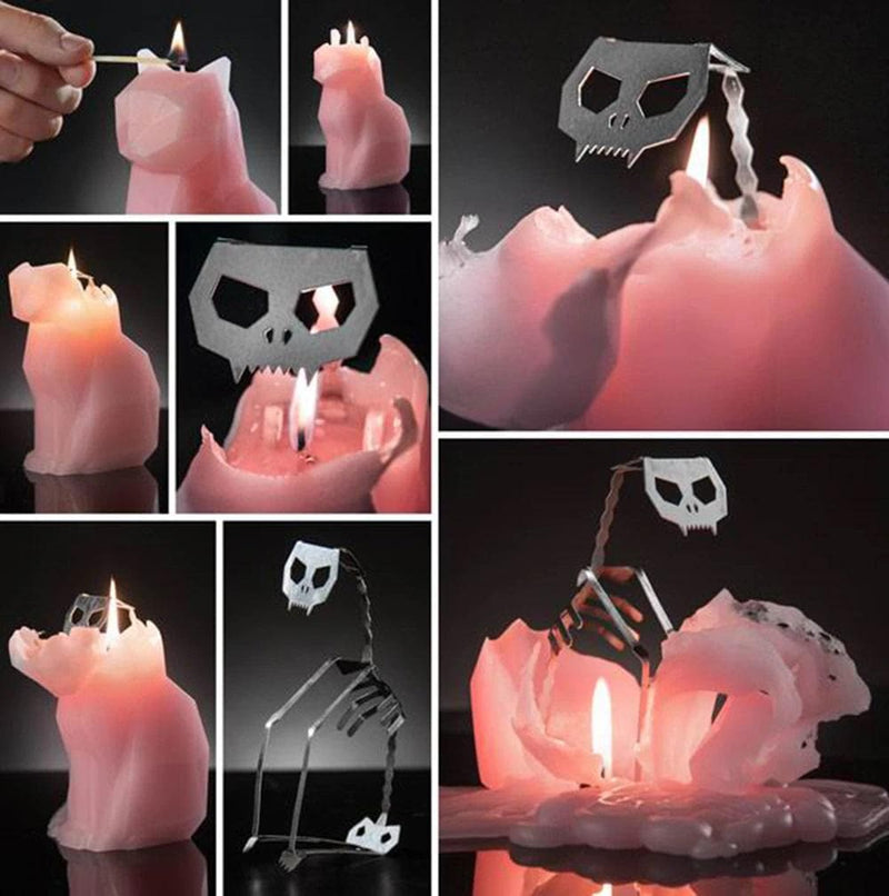 Enchanting Cat Skeleton Candle