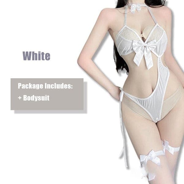 Melanie Bow Cutout Bodysuit Lingerie