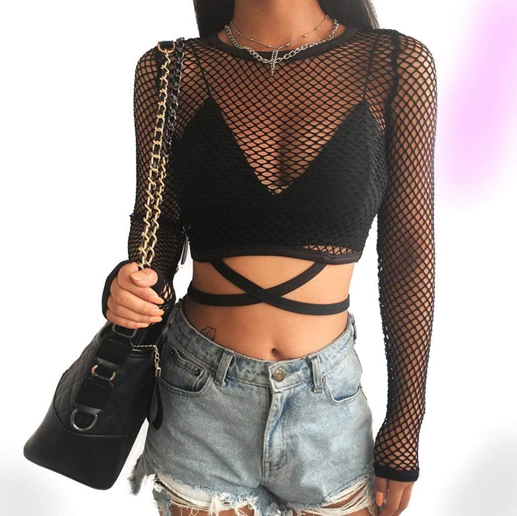 Ardat Lace Up Crop Top - XMAS