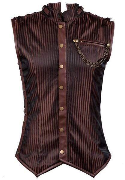 Striped Collar Steampunk Gothic Corset