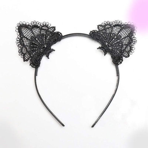 Cute cat ear lace headband