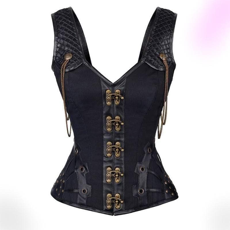 Dark Come My Way Leather Corset