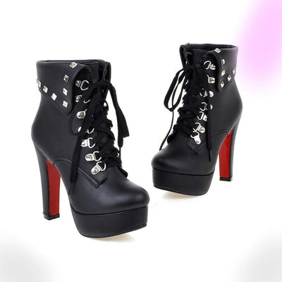 FIFI Lace-Up Heel Boots