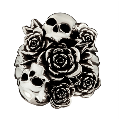 Flowered Skull Ring