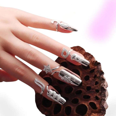 Girl Inlaid Rhinestone Gothic Rings