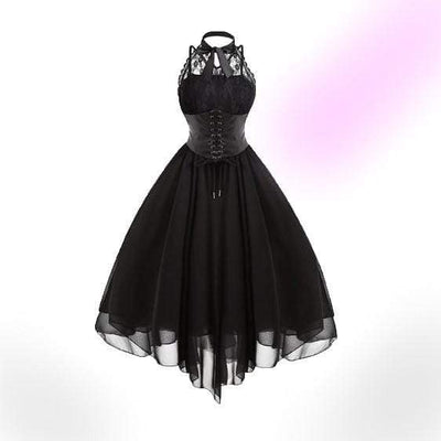 Gothic Bow Vintage Corset Dress - BF