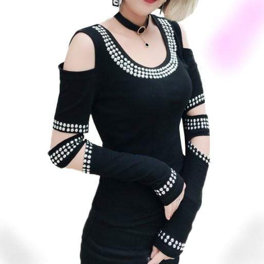 Gothic Diamonds Off Shoulder T-Shirt