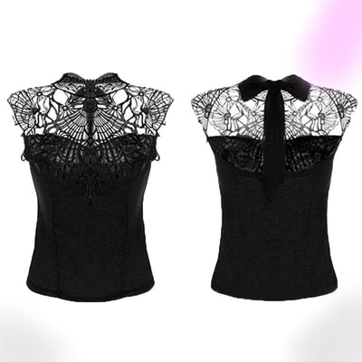 Gothic Laced Turtle Neck Blouse