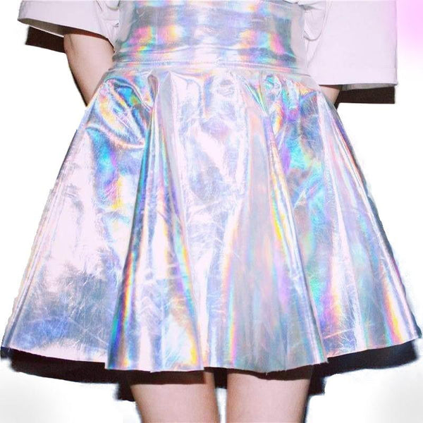 FEMBOT HOLOGRAPHIC MINI SKIRT