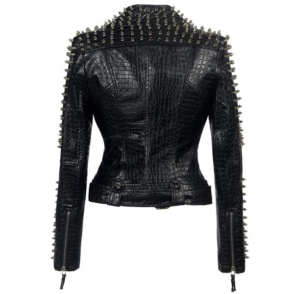 Wrecked Karma Studded Leather Jacket