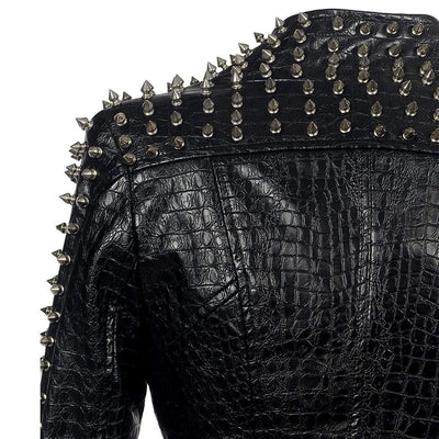 Wrecked Karma Studded Leather Jacket