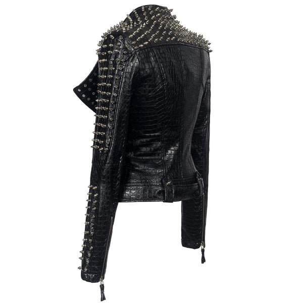 Wrecked Karma Studded Leather Jacket